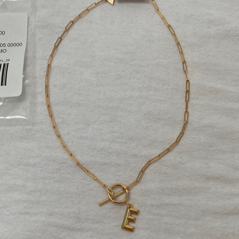 Anthropologie Toggle Link Necklace - Monogram E